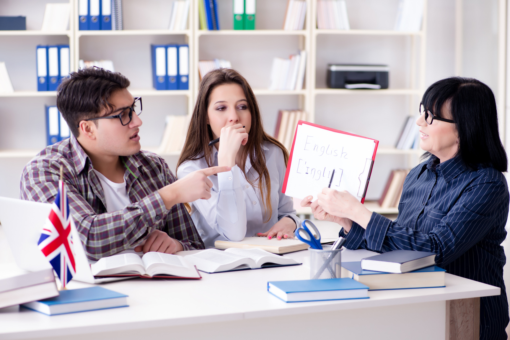 Young Foreign Student During English Language Lesson