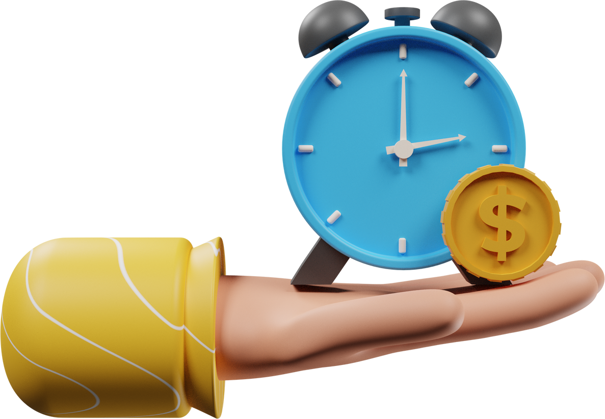 3D Time is Money Illustration